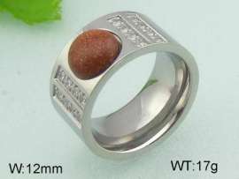 Stainless Steel Stone&Crystal Ring