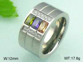 Stainless Steel Stone&Crystal Ring