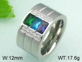 Stainless Steel Stone&Crystal Ring
