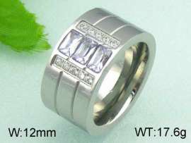 Stainless Steel Stone&Crystal Ring