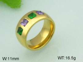 Stainless Steel Stone&Crystal Ring