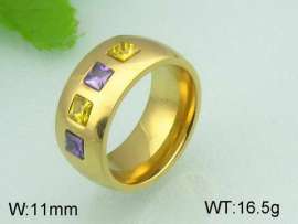 Stainless Steel Stone&Crystal Ring