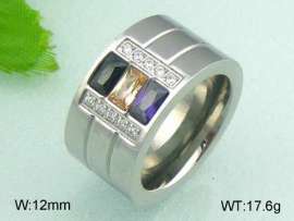 Stainless Steel Stone&Crystal Ring