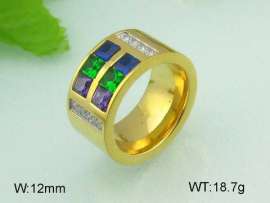 Stainless Steel Stone&Crystal Ring