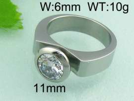 Stainless Steel Stone&Crystal Ring