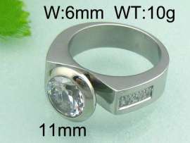 Stainless Steel Stone&Crystal Ring