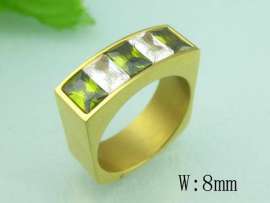 Stainless Steel Stone&Crystal Ring