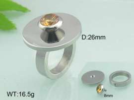 Stainless Steel Stone&Crystal Ring