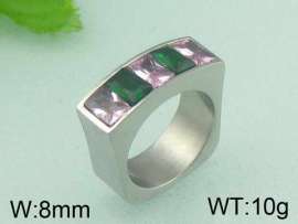 Stainless Steel Stone&Crystal Ring