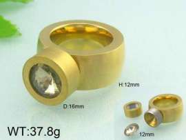 Stainless Steel Stone&Crystal Ring