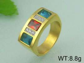 Stainless Steel Stone&Crystal Ring