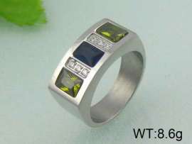 Stainless Steel Stone&Crystal Ring