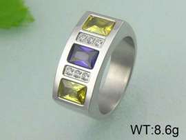 Stainless Steel Stone&Crystal Ring