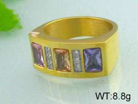 Stainless Steel Stone&Crystal Ring