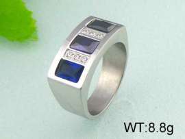 Stainless Steel Stone&Crystal Ring