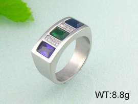 Stainless Steel Stone&Crystal Ring