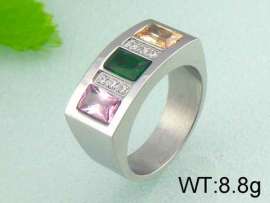Stainless Steel Stone&Crystal Ring