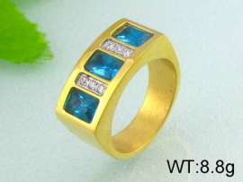 Stainless Steel Stone&Crystal Ring