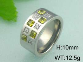 Stainless Steel Stone&Crystal Ring