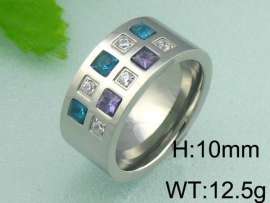 Stainless Steel Stone&Crystal Ring