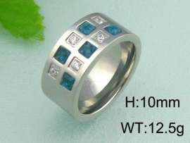 Stainless Steel Stone&Crystal Ring