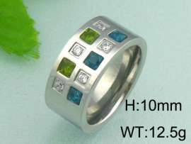 Stainless Steel Stone&Crystal Ring
