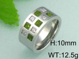 Stainless Steel Stone&Crystal Ring