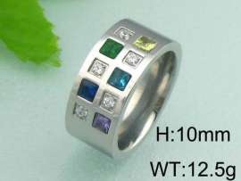 Stainless Steel Stone&Crystal Ring
