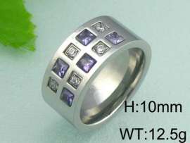 Stainless Steel Stone&Crystal Ring