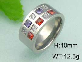 Stainless Steel Stone&Crystal Ring