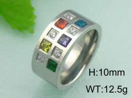 Stainless Steel Stone&Crystal Ring