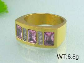 Stainless Steel Stone&Crystal Ring