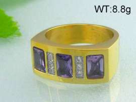 Stainless Steel Stone&Crystal Ring