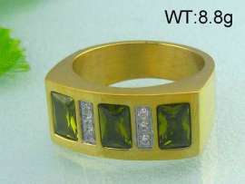 Stainless Steel Stone&Crystal Ring
