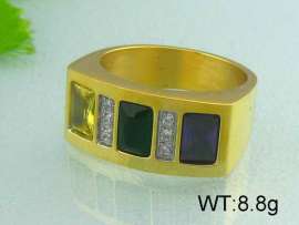 Stainless Steel Stone&Crystal Ring