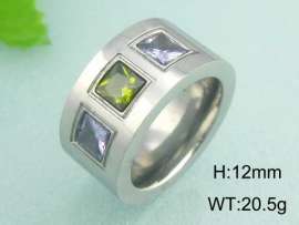 Stainless Steel Stone&Crystal Ring