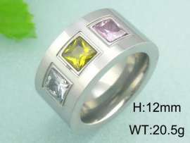 Stainless Steel Stone&Crystal Ring