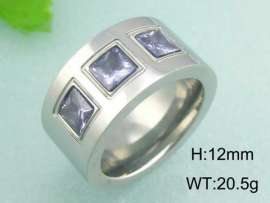 Stainless Steel Stone&Crystal Ring