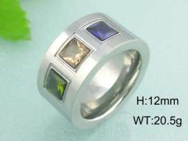 Stainless Steel Stone&Crystal Ring
