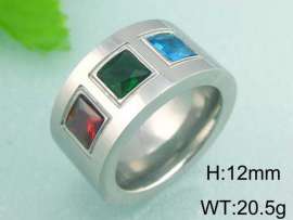 Stainless Steel Stone&Crystal Ring