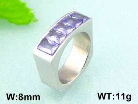 Stainless Steel Stone&Crystal Ring