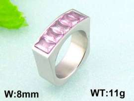 Stainless Steel Stone&Crystal Ring