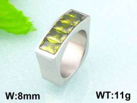 Stainless Steel Stone&Crystal Ring