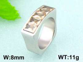 Stainless Steel Stone&Crystal Ring
