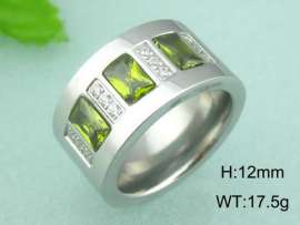 Stainless Steel Stone&Crystal Ring