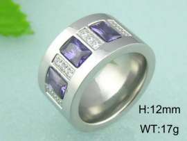 Stainless Steel Stone&Crystal Ring