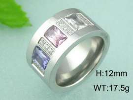 Stainless Steel Stone&Crystal Ring