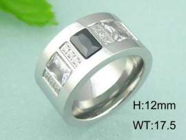 Stainless Steel Stone&Crystal Ring