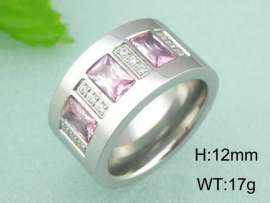 Stainless Steel Stone&Crystal Ring