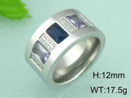Stainless Steel Stone&Crystal Ring